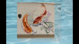 Рыбки кои вышивает Anna Gell