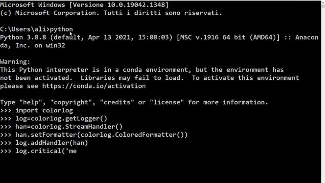 Python ColorLog смотреть онлайн
