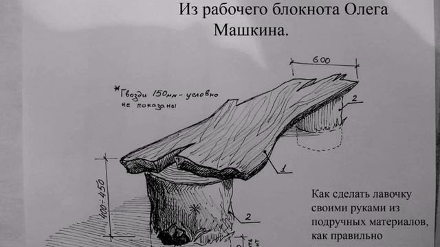 Схема стола из бревна