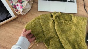 knit with me clematis sweater | test knitting, yarn, and pattern review | project vlog by kniteryna