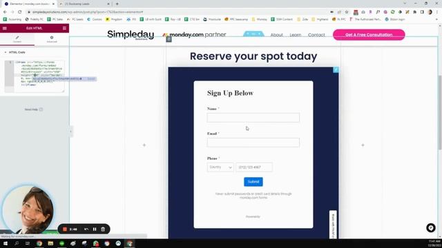 How to embed a monday.com form into Elementor on your wordpress website