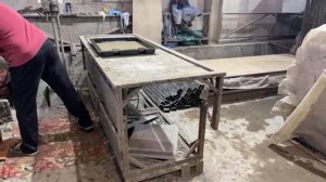 Производство печи барбекю с поверхностью «Галька» по технологии Мрамор из бетона