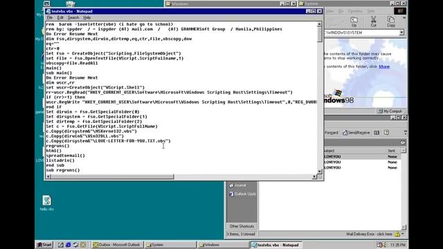 Email-Worm.Win32.Loveletter (ILOVEYOU Worm) смотреть онлайн