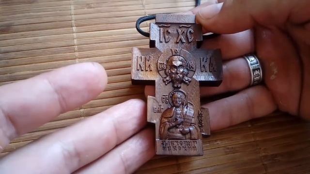 Деревянный нательный резной крест  Обзор#67