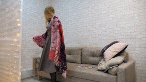 Палантин шерстяной набивной "10796", вид 3