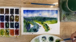 Как нарисовать тайгу карандашом и акварелью начинающим | Рисунок для детей