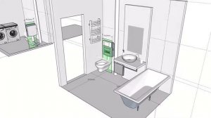 SketchUp расстановка сантех приборов
