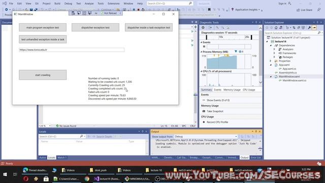 C# Programming (Intermediate) - Lecture 14: Globally Logging Exceptions, Multi-Threaded Web Crawler