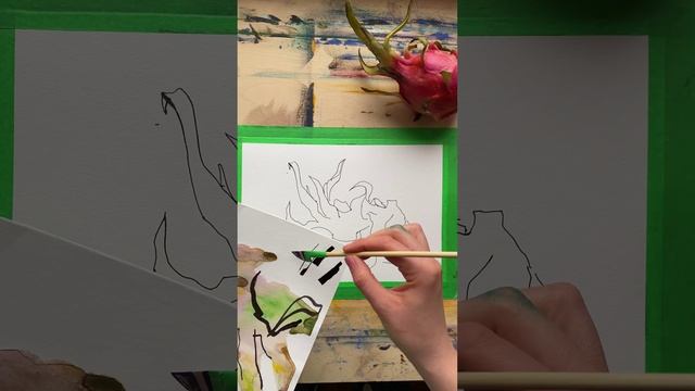 Рисую пером из банки в первый раз #shorts #short #ink #графика #рисунок #тушь