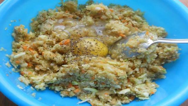 Овощные оладьи с мясным фаршем
