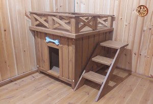 Сделал домик-будку для собачки в квартиру, с лесенкой и лежанкой