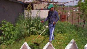 ТРИМЕР KAMOTO в ТЕЖОЛЫХ УСЛОВИАХ в +25 градусов и болшую траву