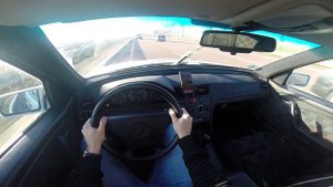 1995 MERCEDES-BENZ W202 C200 RWD TOP SPEED DRIVE POV ON GERMAN AUTOBAHN 220 km/h !!!!!