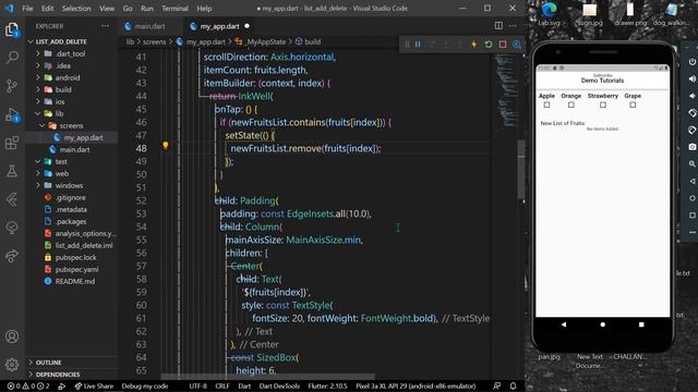 Flutter ListView Add/Delete items