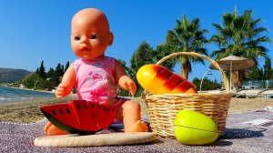 Беби Аннабель: пикник у моря. Играем в куклы Беби Бон. Видео для девочек Baby Born