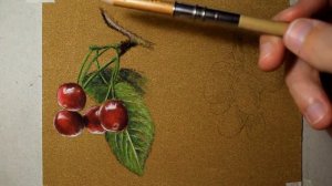 Рисуем ягоды пастельными карандашами / Draw berries using pastel pencils