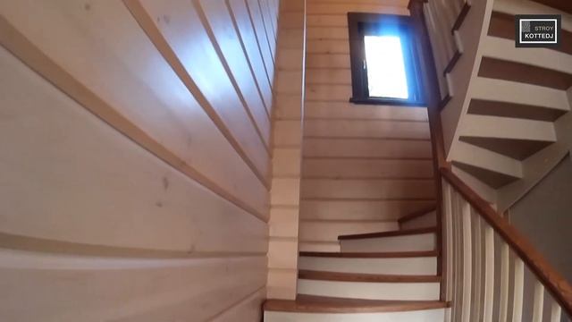 Двухэтажный дом из клееного бруса «Андома» площадью 208 м² — один из флагманов ГК «Строй Коттедж»