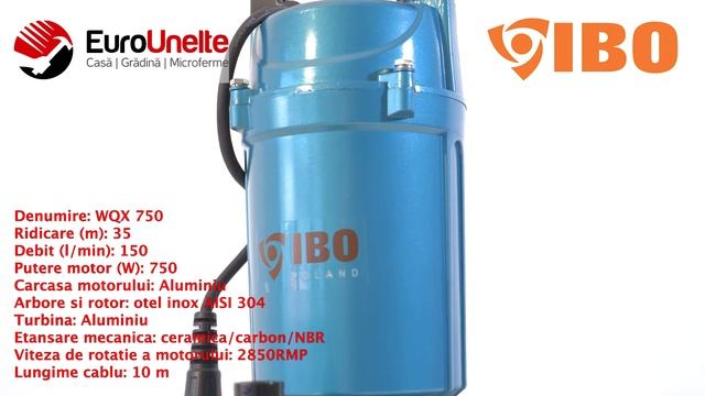 POMPA APA MURDARA IBO DAMBAT WQX 750, 750W, 150 L/MIN, H REFULARE 35M, SUBMERSIBILA смотреть онлайн