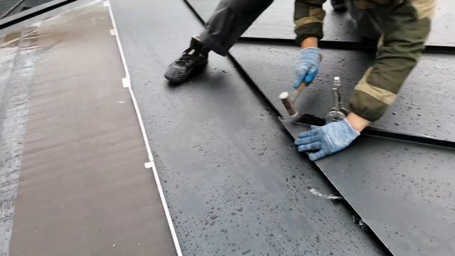 Монтаж фальцевой кровли,картины. (все этапы) фальцевая кровля Мурманск.