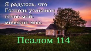 Я радуюсь, что Господь услышал голос мой, моление мое; Псалом 114.