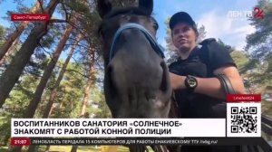 В Детском санатории "Солнечное" воспитанников познакомили с работой конной полиции