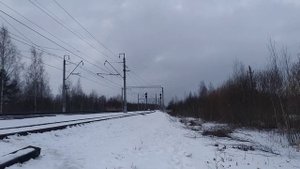 Электричка ЭД4М-438 сообщением Калище-Санкт-Петербург, перегон Михайловская дача-Стрельна