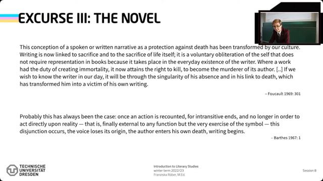 Introduction to Literary Studies: Prose III and Structuralism