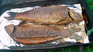 Сазан горячего копчения, рыба горячего копчения, простой способ закоптить рыбу.