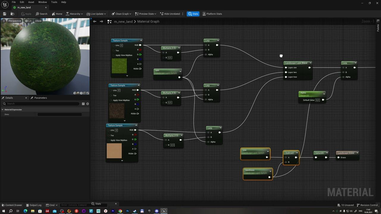 UE 5. 03 - Дополнительные слои данных в материале ландшафта. Landscape Data Layers.
