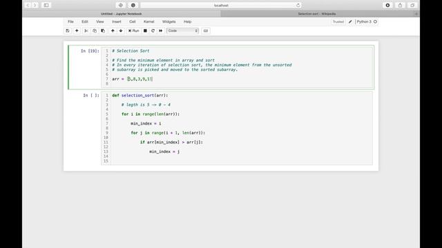 Selection Sort Algorithm in Python - Implementation