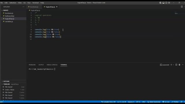 Booleans, Comparision and Logical operators in Javascript | Javascript series | For Beginners