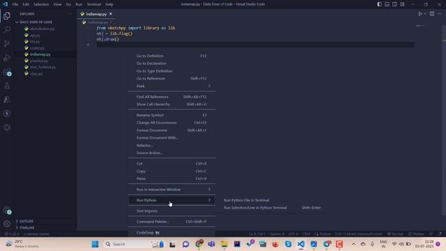 Draw India Map with Flag Using Just 3 Lines of Python Code | Step by Step