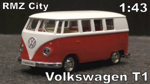 Volkswagen T1 / Микроавтобус / RMZ City / Масштаб 1:43 / Масштабная модель автомобиля