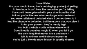 Snow White VS. Elsa Rap Battle Lyrics