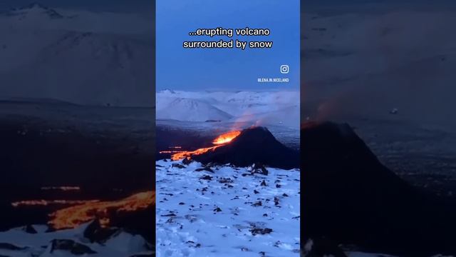 #VOLCANO in #iceland surrounded by snow ❄️ follow for more about life in 🇮🇸 #icelandic #travel