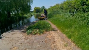 Itiwit X100 canal lock portage using Kayak Trolley