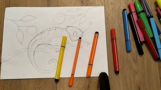 Рисуем симпатягу хамелеона! смотреть онлайн