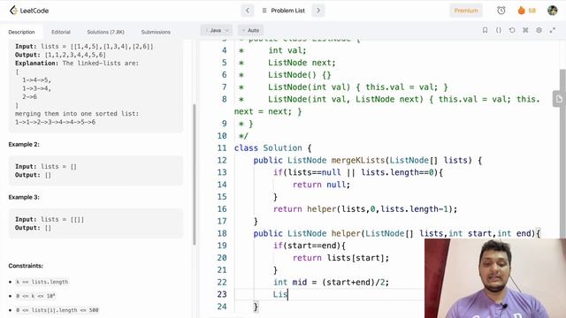 Merge k Sorted Lists | #23 | Leetcode | Hindi смотреть онлайн