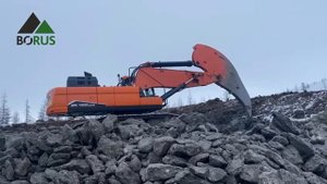 Риппер (рыхлитель) для экскаватора Doosan в работе. Производство завода "Борус"