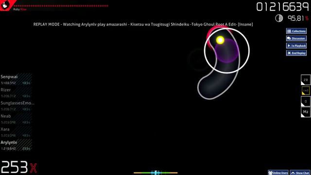 (Osu!) amazarashi - Kisetsu wa Tsugitsugi Shindeiku -Tokyo Ghoul Root A Edit- [Insane] 96.72% FC смотреть онлайн