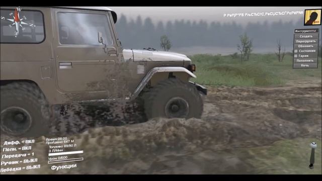 Обзор модов на SpinTires (Toyota FJ40). смотреть онлайн