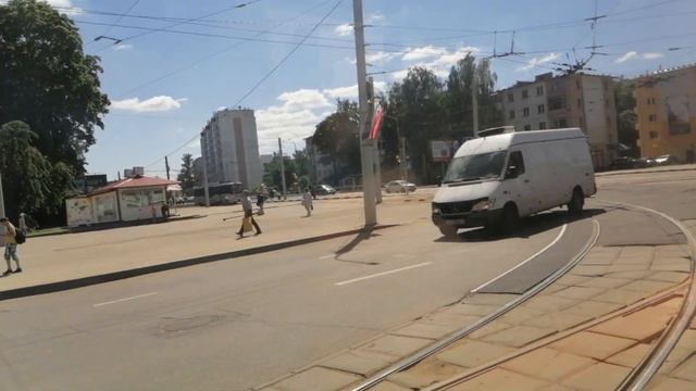 Trip on the tram BKM-62103 656 Поездка на трамвае БКМ-62103 656