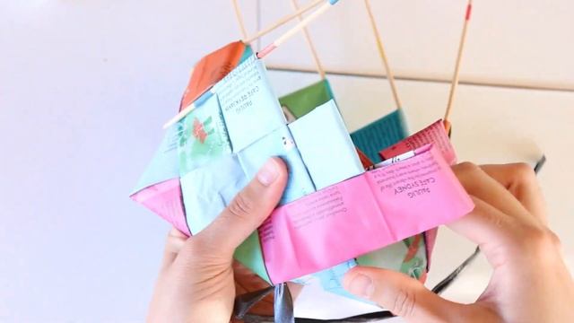 Fence weaving for beginners ☕ diy basket from plastic packages