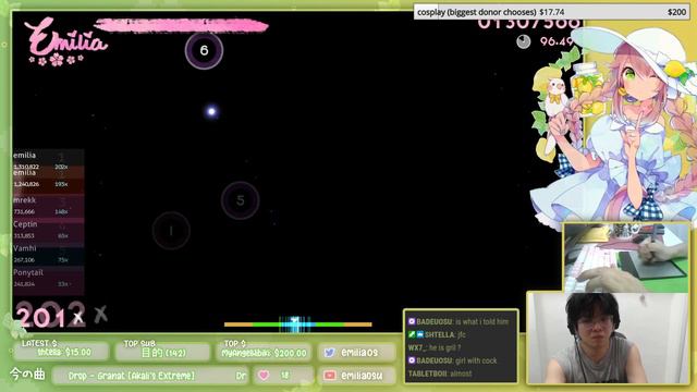 [8.51⭐ Live] emilia | Drop - Granat [Akali's Extreme] 1st +HDDT FC 95.75% {#1 634pp FC} - osu!