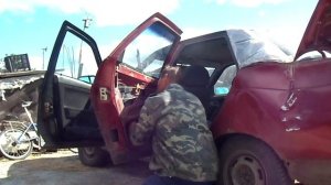 ваз2110 Рукожоп замена  заднего стекла левой двери