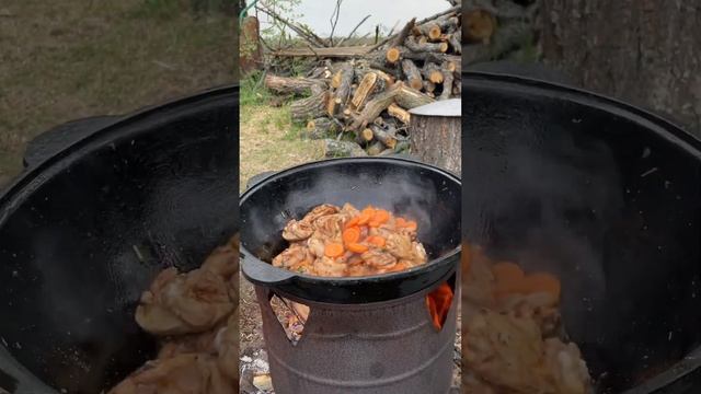 простое но вкусное блюдо ???   #chicken  #vegetables  #fire #food #nature #delicious #tasty