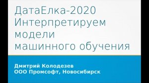 ДатаЕлка 2020 - интерпретируемость