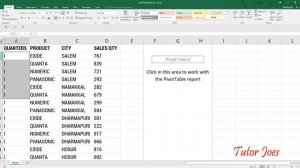 Pivot Table In Microsoft Excel 2016 in Tamil