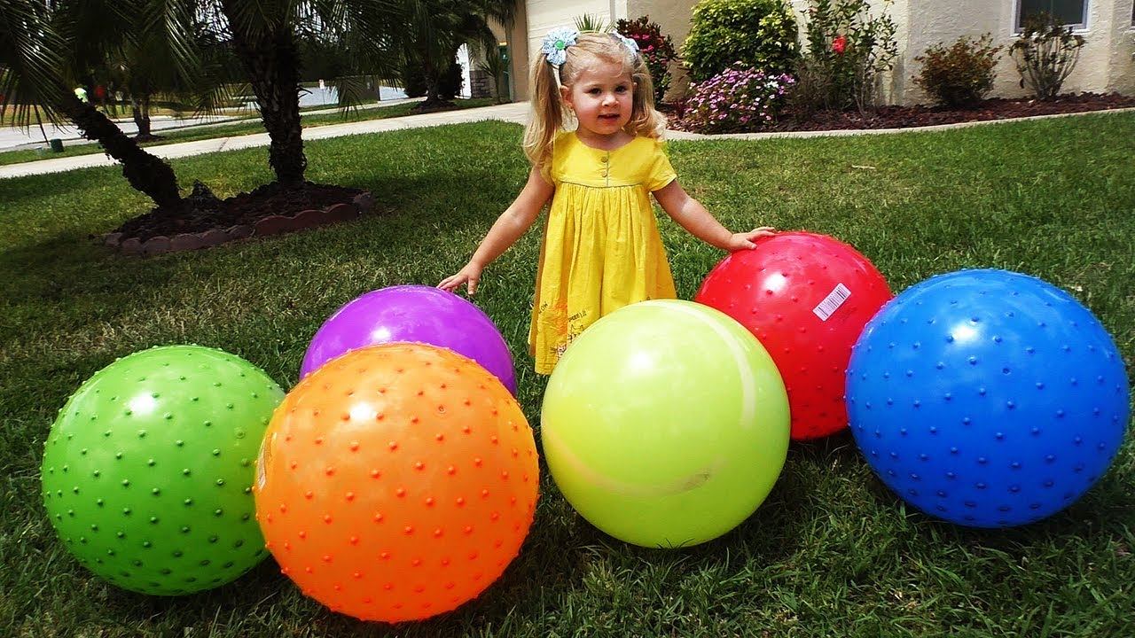 Learn colors for kids with balls, Giant Baloons / Educational video for Children Toddlers Babies