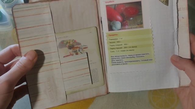Мой блокнот кулинарных рецептов junk journal DIY